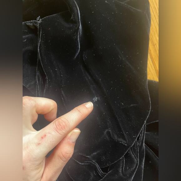 60s Vintage Black Silk Velvet Saks Fifth Ave Wrap Dress - Picture 10 of 13